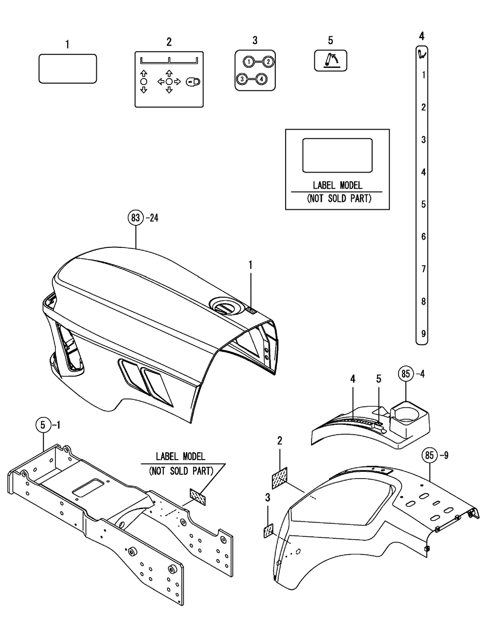 Label-1 Diagram and Parts List for SX3100 54ALB4S727-54ALB4SW727-54ALB4SX727-54ALB4SY727-54ALB4SZ727-54AMB4S727-54AMB4SW727-54AMB4SX727-54AMB4SY727-54AMB4SZ727 Cub Cadet Lawn Tractor